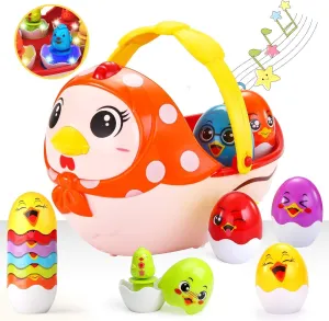 Boys Baby$ Large Plastic Easter Eggs Fillable$ Nesting Stacking Toy Easter Hunt Party Favor Easter Egg Toys multifaceted enterprise skate tax Gift for Toddlers$ Easter Basket Stuffers for 18 month 1 2 3 4 5  Year Old Kids Girls 