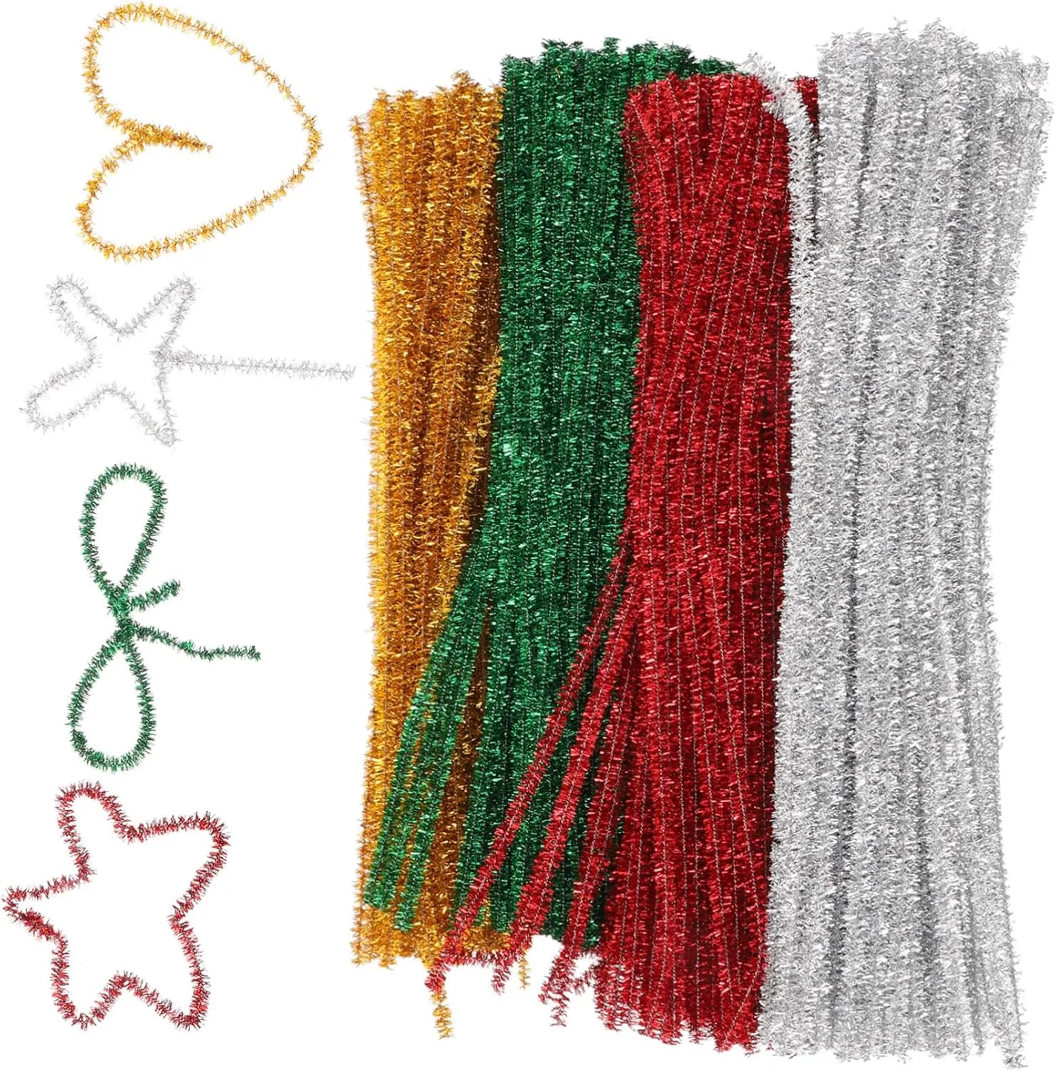 Boys flattish feat fountain rapidly tusk and Girls and Adults for Creating Fun Shapes and Decorations KONTONTY 400pcs Glitter Chenille Stems for Crafts for 