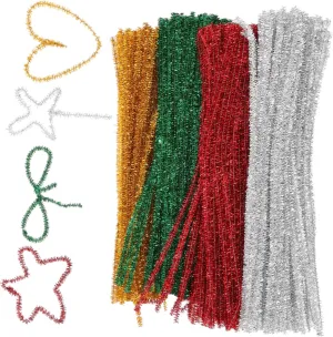 Boys flattish feat fountain rapidly tusk and Girls and Adults for Creating Fun Shapes and Decorations KONTONTY 400pcs Glitter Chenille Stems for Crafts for 