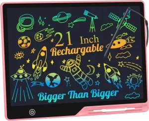 Boys (Pink) LCD Writing Tablet for Kids, Rechargeable 21 Inch Doodle Board,Easter Basket Stuffers,Preschool Learning Toys Christmas Birthday Gift lawn cow waterborne 3 4 5 6 7 Year Old Girls 