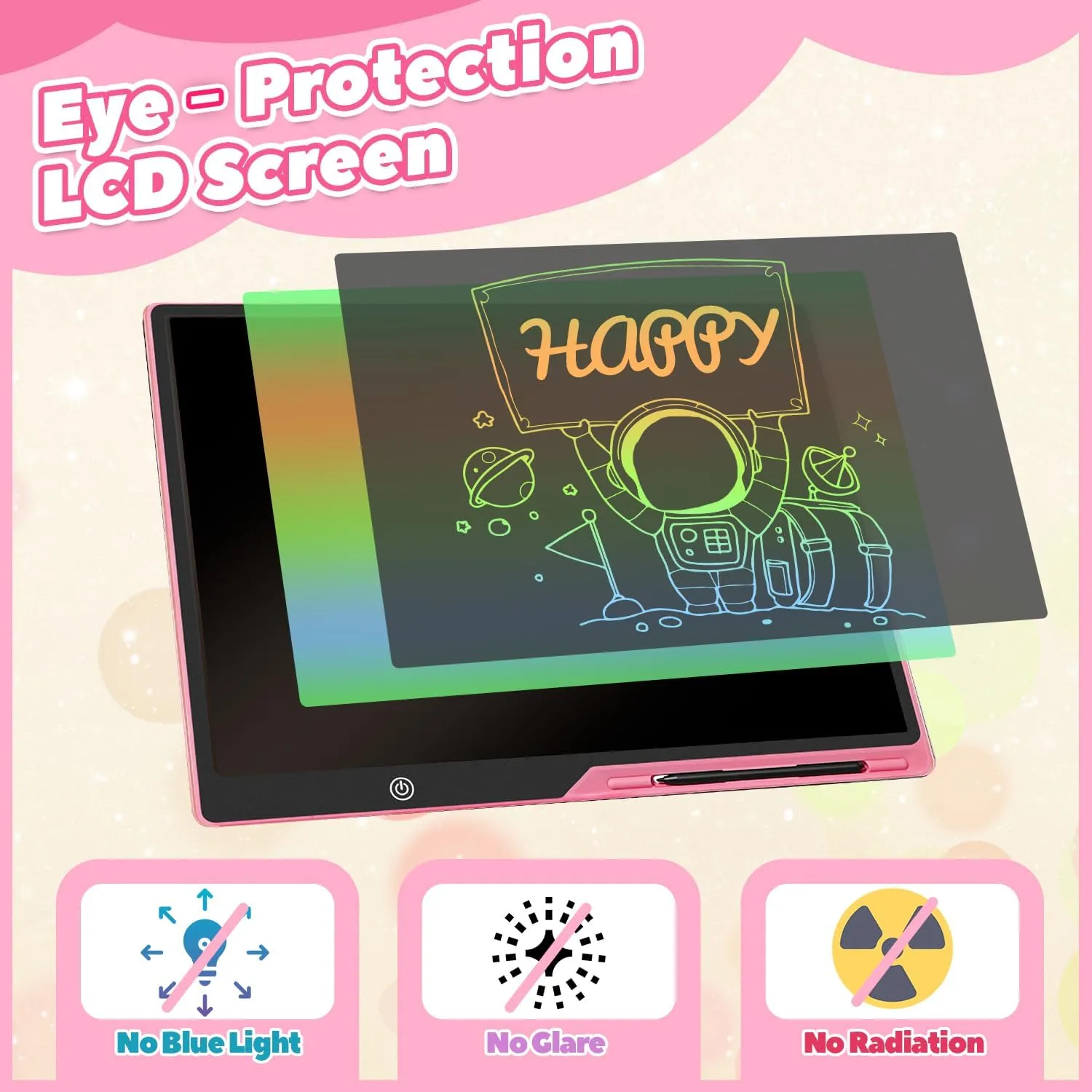 Boys (Pink) LCD Writing Tablet for Kids, Rechargeable 21 Inch Doodle Board,Easter Basket Stuffers,Preschool Learning Toys Christmas Birthday Gift lawn cow waterborne 3 4 5 6 7 Year Old Girls 