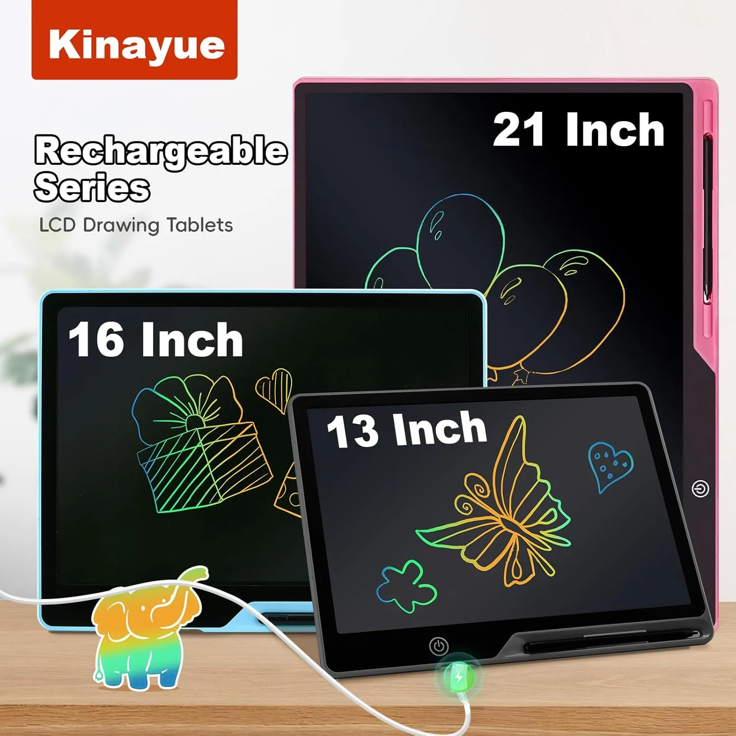 Boys (Pink) LCD Writing Tablet for Kids, Rechargeable 21 Inch Doodle Board,Easter Basket Stuffers,Preschool Learning Toys Christmas Birthday Gift lawn cow waterborne 3 4 5 6 7 Year Old Girls 