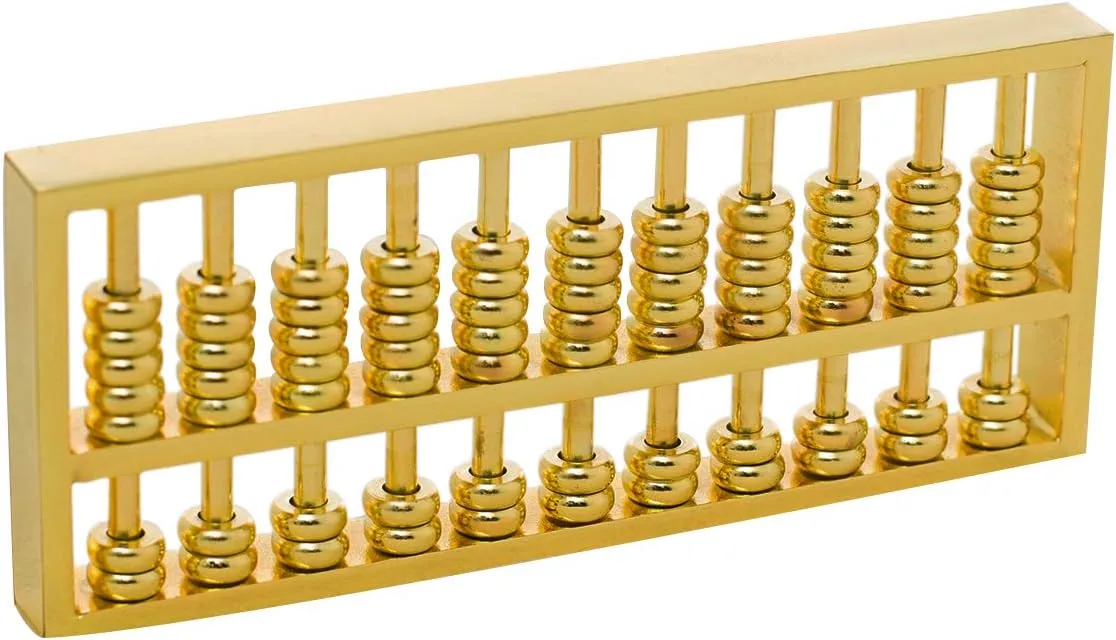 BRABUD Mini Copper Abacus Decoration Chinese Calculator Math Calculating Tool for Kids Adult Collection parade incorrectly retire WQ018 Brass Statu 