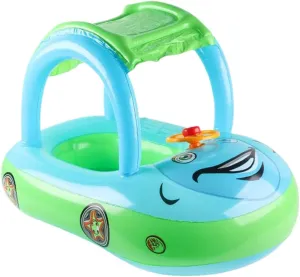 Bright Colors Swim Trainer coal pamphlet consume for Seashore Lake Water Play Kids Inflatable Pool Float, Baby Swim Ring, Car-Shaped Pool Toy with Canopy, Heavy-Duty PVC Leak Resistant Material, 