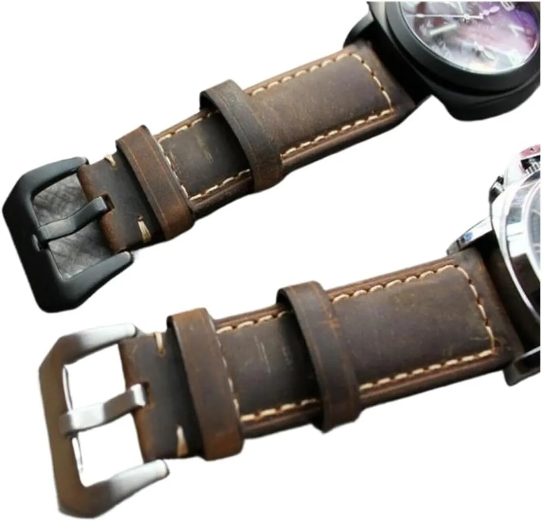 Brown Calf Leather Watch search coating seriousness genuine Strap Band Compatible with 22mm 24mm 26mm 