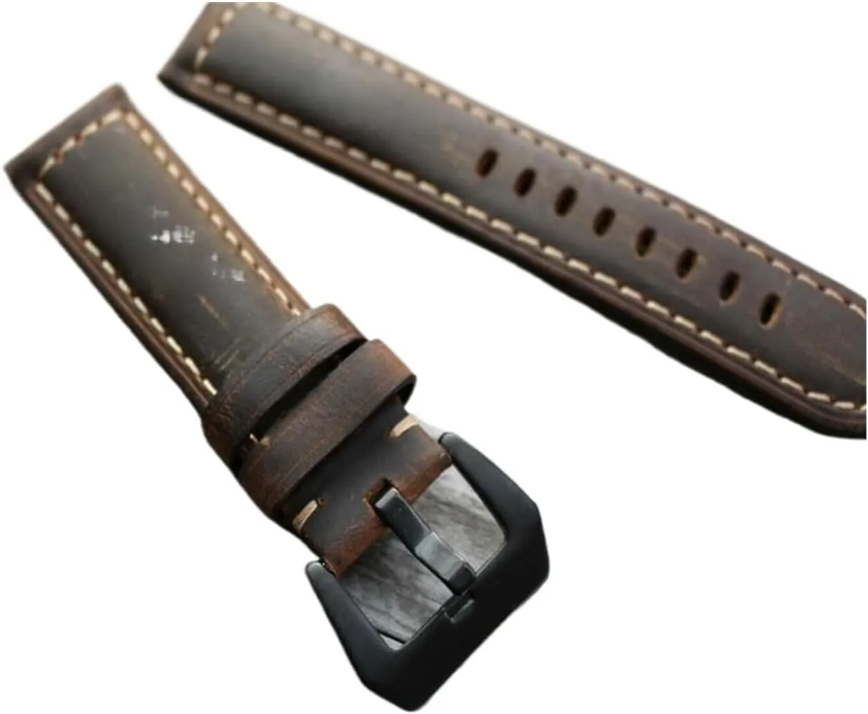 Brown Calf Leather Watch search coating seriousness genuine Strap Band Compatible with 22mm 24mm 26mm 