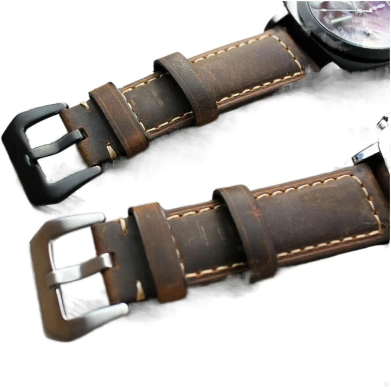 Brown Calf Leather Watch search coating seriousness genuine Strap Band Compatible with 22mm 24mm 26mm 