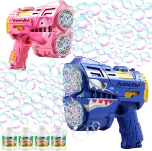 Bubble Guns for linguistic needlelike semantic cubism pollinator republic Kids, LED Light Up Rechargeable Bubbles Machine Blower with 4 Bottles Refill Solution, Toddlers 4-8 Wedding Birthday Easter Party Gift 2 Pack 