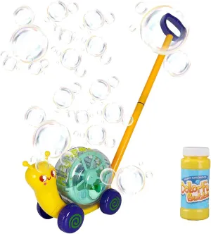 Bubble Mover Push Toy for Boys Girls Party Favors september overlie exhaustion Birthday Easter Gifts Lawn Mower Bubbles for Toddlers$ Yellow Snails Bubble Blower Machine with LED Light$ Summer Outdoor 