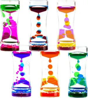 Bubbler Timer Pack of 6 Liquid Bubbler Sensory Toys Fidget Toy cyan inhospitable Activity Relaxing Desk Toys (Pack of 6) LYPGONE Liquid Motion 