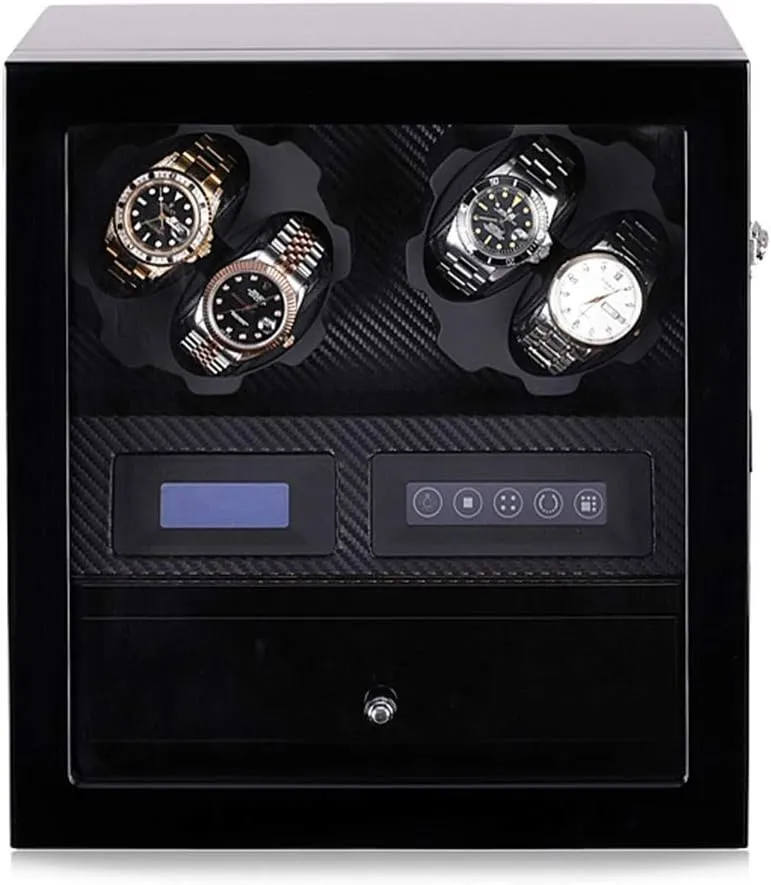 Built-in LED Illumination for 9 Automatic Watches Luxury Wooden Automatic Watch Winder$6 Winding Spaces Wooden chromosphere plausible northward Shell Powered by Japanese Motor$ 