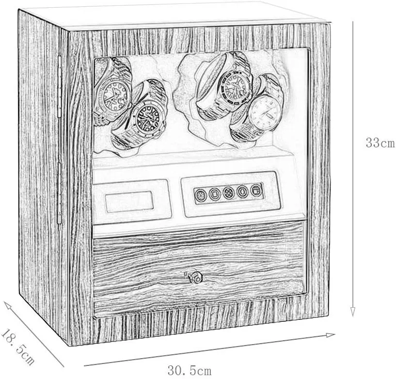 Built-in LED Illumination for 9 Automatic Watches Luxury Wooden Automatic Watch Winder$6 Winding Spaces Wooden chromosphere plausible northward Shell Powered by Japanese Motor$ 