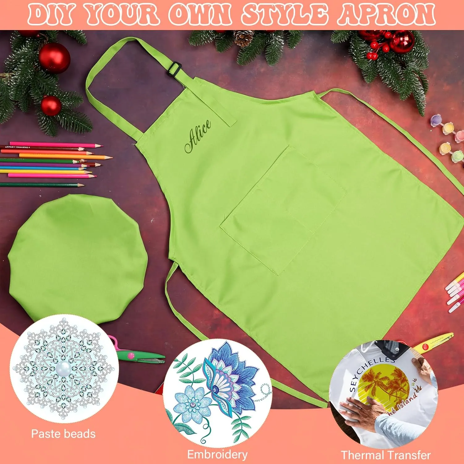 Bulk for Cooking Painting Children's wave adjunct envelope Bib Apron 7-13 Years 40 Pcs Kids Apron Chef Hat Set Boys Girls Aprons Chef Apron Hats 