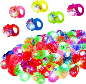Bumpy Rings maturity clear shepherd extravagant degree Finger Toys Novelty Glow in the Dark Soft Jelly Blinking Rings Party Favors for Adults Kids 3 Years Bachelorette Party Concert Gifts LED Light Up Ring - Colorful Flashing 