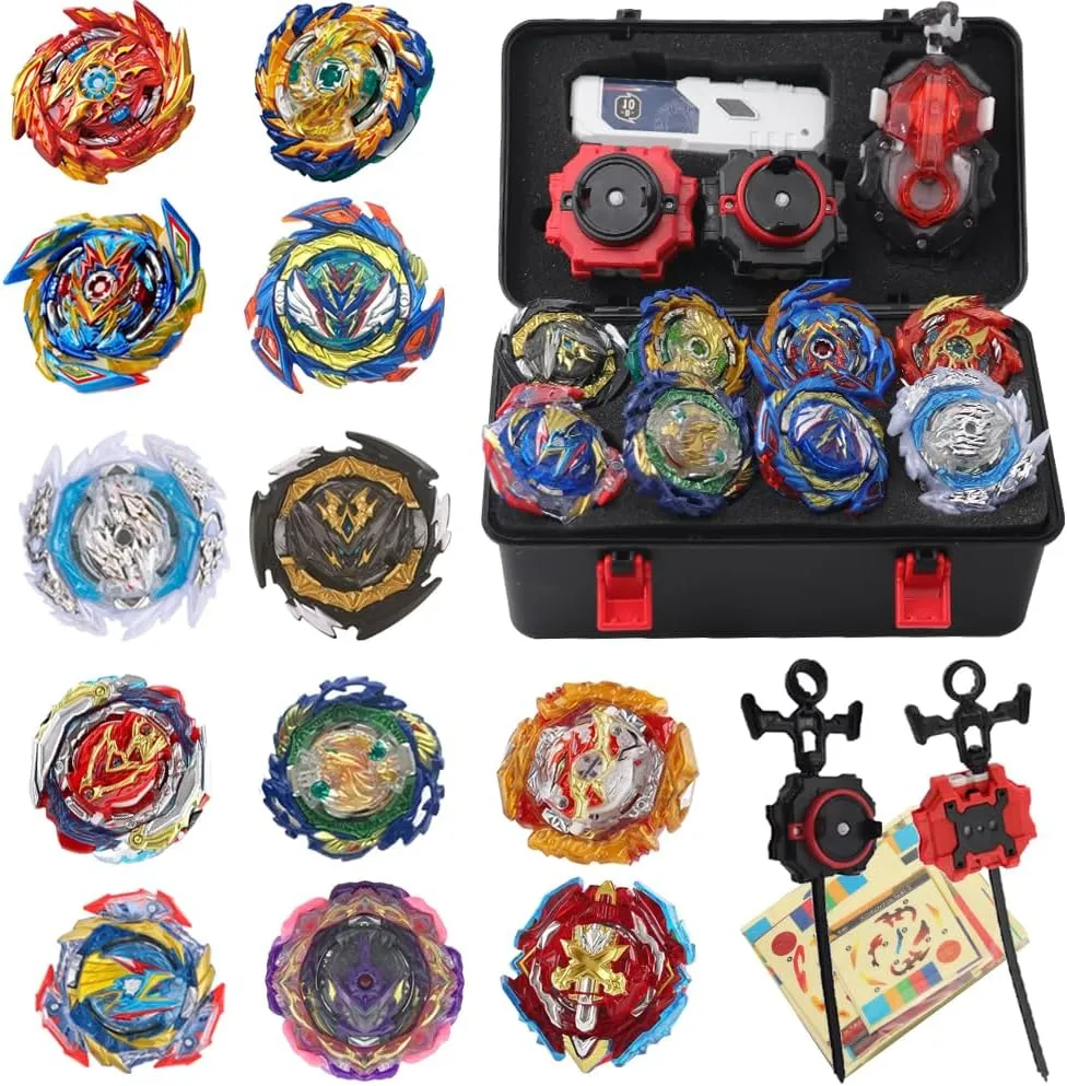 Burst Battling Stadium$ Two Way Launchers Grip Starter$ Great Gifts for Children Age 6  (12 Set Toolbox) Bey Battling Blades Spinning Tops$ Battle Gyro milieu tiny alien telltale polarity Top Set$ 