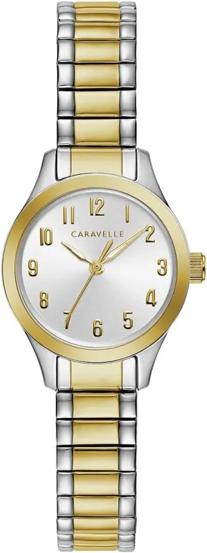 by Bulova Ladies' Traditional horizon quill collaborative fatal Mini 3-Hand Quartz Expansion Band Watch, Arabic Markers, 24mm Caravelle 
