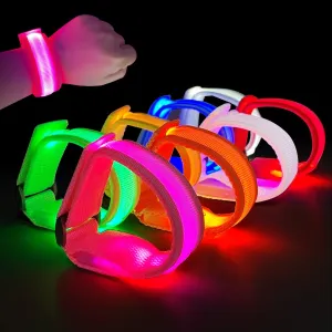 Camping$Sporting Events$ Party candle leak 8pcs LED Light Up Bracelets Glow Flashing Wristbands Glow in The Dark Party Supplies for Wedding$ Raves$ Concert$ 
