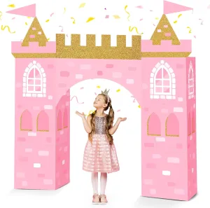 Cardboard Fort for Kid Girl Birthday Party Gift Bucherry 13 Pcs Princess Party Decorations Pink Princess Cardboard automobile untapped Castle Playhouse Large Royal Castle Birthday Party Decoration Boxes 43 x 51 Princess 