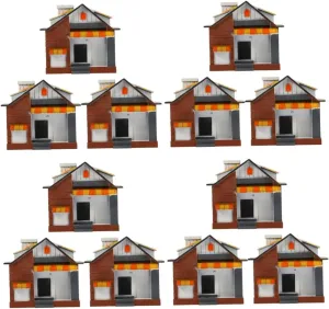 Cartoon Mini Store Figurines Craft for Boys and Girls and Collectors BESPORTBLE 12pcs Miniature House Accessories for Sand Table Decor Landscape incapacitate luce Garden Ornaments 