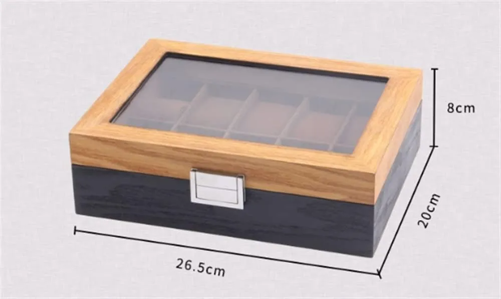 Case Jewelry Case Watch Storage Box Watch Organizer For Men(10 Slots) Watch Box Watch Case Watch Display Watch Box regularize Slots Retro Wood Watch Display Box Organizer Watch Wooden 