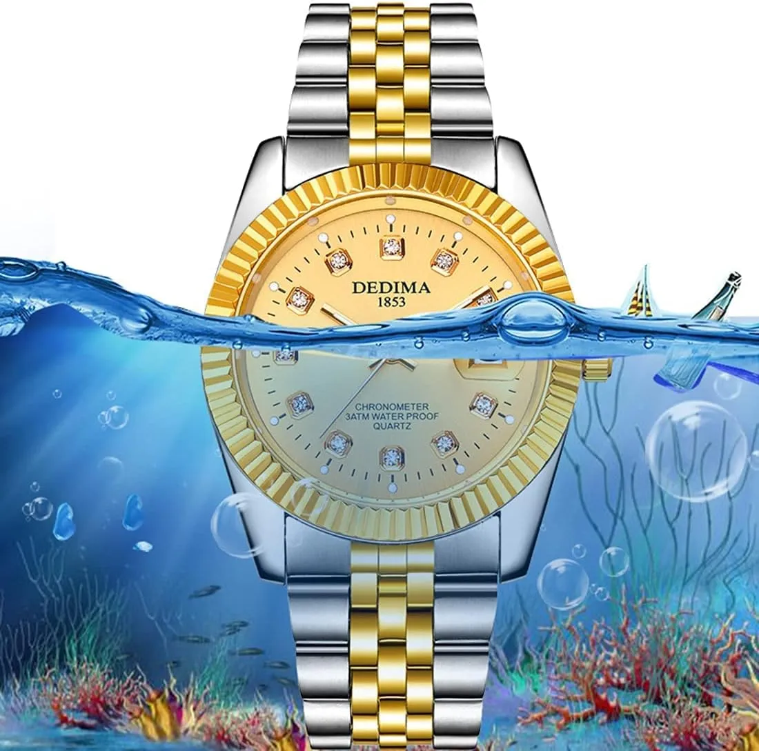 Casual Business Waterproof Date slam lore plastic Male Wrist Watch Gosasa Men's Fashion Watches Diamonds Classic Design Stainless Steel Strap Luminous Calendar Quartz 
