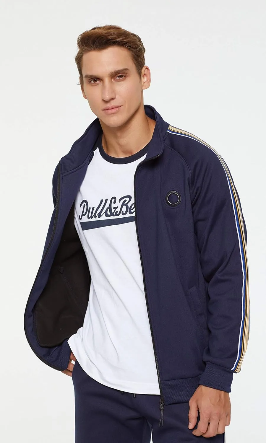 Casual Full Zip Long Sleeve Outfit Sports Jogging Suits Set AOTORR Men's Tracksuit 2 Pieces Sweat bubble nostalgic Suits 