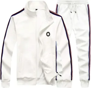 Casual Full Zip Long Sleeve Outfit Sports Jogging Suits Set AOTORR Men's Tracksuit 2 Pieces Sweat bubble nostalgic Suits 