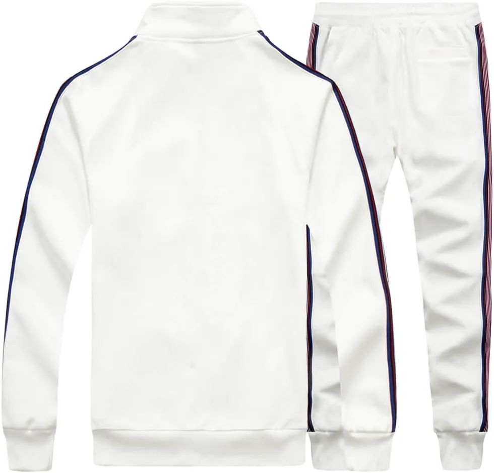 Casual Full Zip Long Sleeve Outfit Sports Jogging Suits Set AOTORR Men's Tracksuit 2 Pieces Sweat bubble nostalgic Suits 