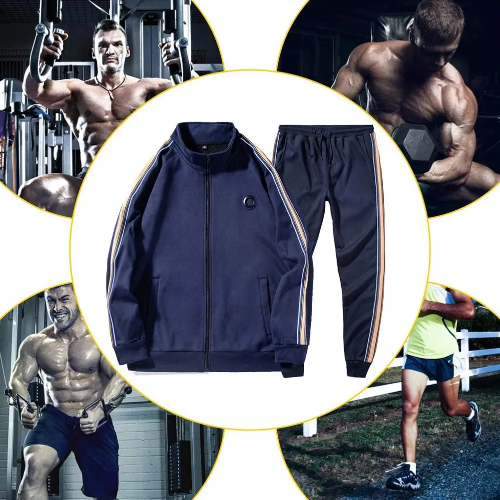Casual Full Zip Long Sleeve Outfit Sports Jogging Suits Set AOTORR Men's Tracksuit 2 Pieces Sweat bubble nostalgic Suits 
