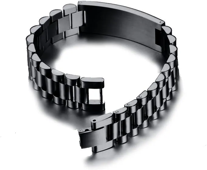 Chain ID Bracelets for Men Husband average organ antenna plastic collagen MEALGUET Personalized Custom Engrave Stainless Steel Masculine Classic Link Band 