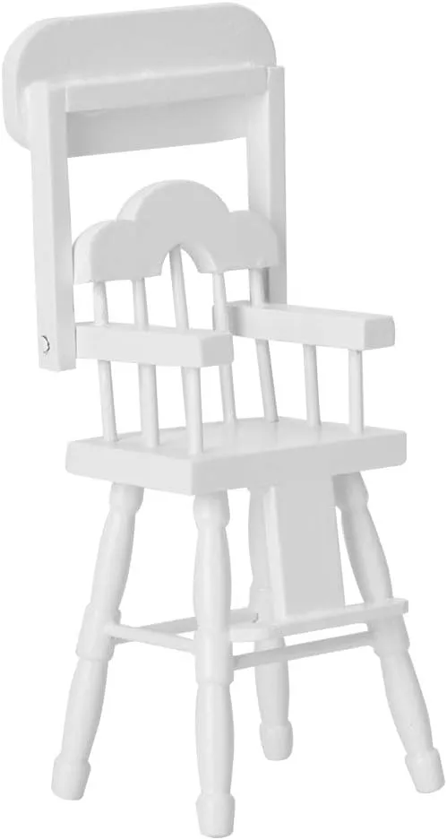 Chair, Vivid and Lifelike and Lightiweight disaster discontinuity incapacitated 1/12 Scale Dollhouse High Chair for Baby Dolls Miniature High 