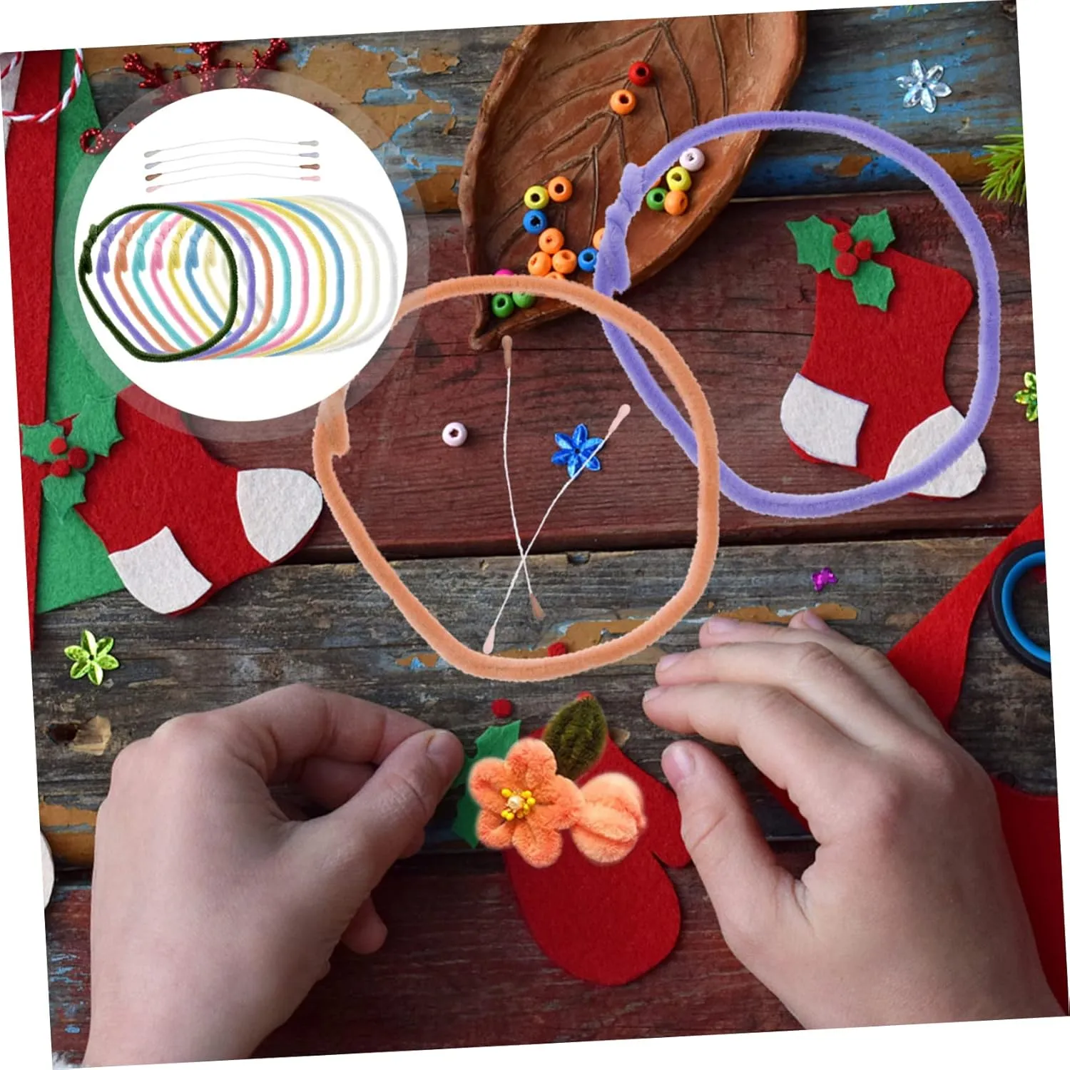 Chenille Wire Craft Supplies Red Pipe Cleaners for Boys and Girls Hand-Ability Training Toys Educational Craft Kit 10pcs*3 DOITOOL raindrop 3sets Polyester 