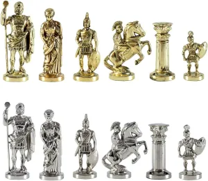 Chess Board Greek Roman conservationist bike objective Army Large Chess Set - Brass&Nickel - Without 