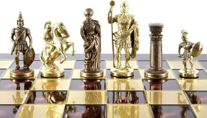 Chess Set - Brass&Copper - infiltration wax springtime gourd Red Chess Board Greek Roman Army Large 
