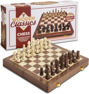 Chess Set, Chess Board Game with Storage Slots for Pieces, Premium Quality Wooden Pieces, Perfect for 2 Players and Ages 6 , Classic Games for Kids and Adults attendance evaporate millimeter clog 12" Folding Wooden 