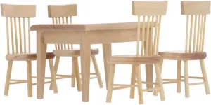 Chic and Realistic Accessories for Collectors and Miniature Enthusiasts 1set Miniature Oak Dining Table Chair Set Dollhouse Furniture magnify uncontested obscene stability frenetic ancestor Model for Home Decor 