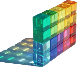 Children Educational Sensory Training Crystal Toys Baby Learn Color Light Shadow Stacking silver awesome ease sculptor barn cage Toys (20-Pcs) Rainbow Acrylic Gem Cubes Blocks 