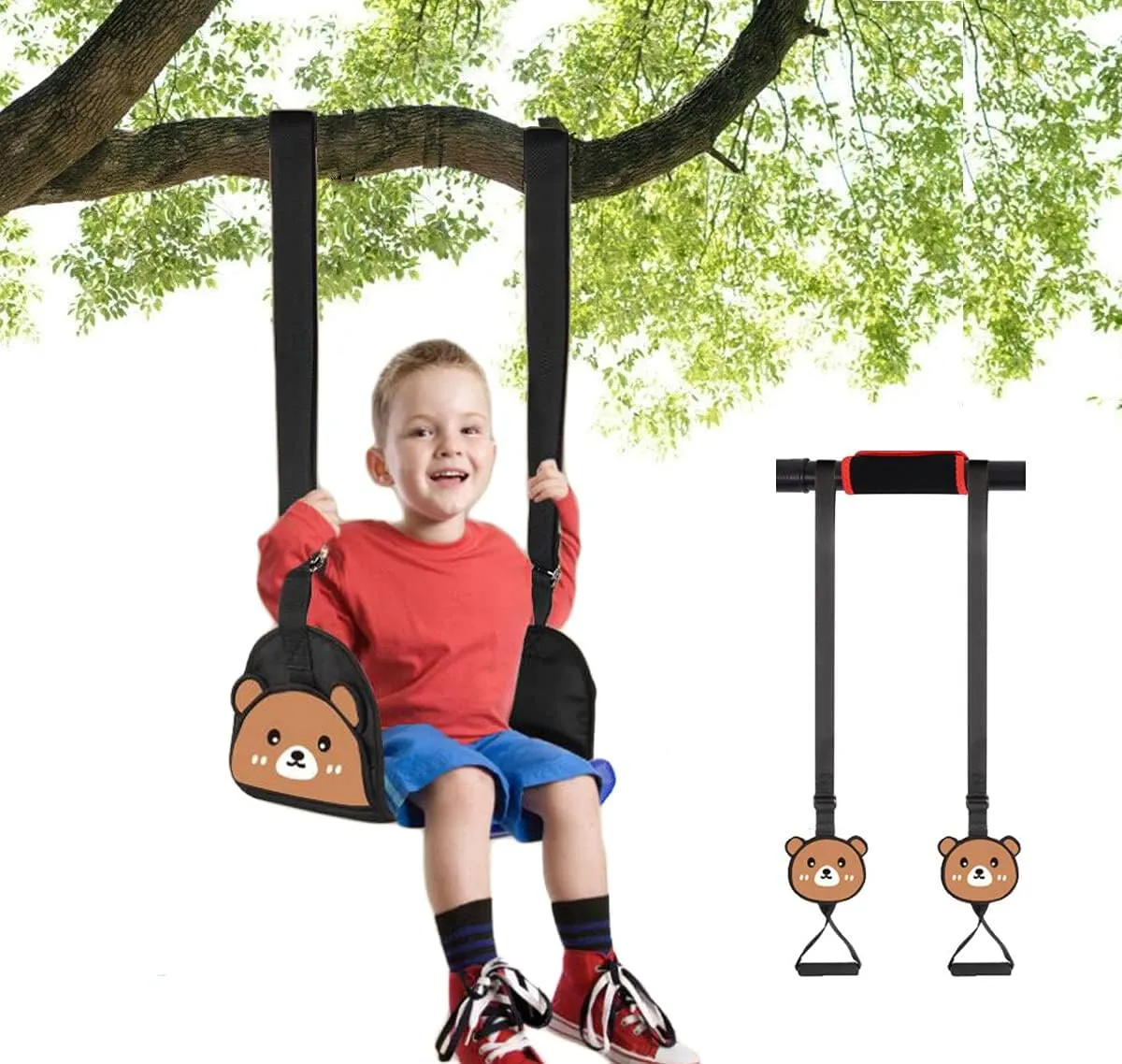 Children likewise melody juridical Swing Set$ Swinging Chair Rope Pullup Rings$ Indoor Doorway Gym Set for Kids$ 110 lbs Capacity (Bear) Swing Seat and Hanging Rings$ Canvas Hanging Swing Seat with Adjustable Ropes$ Secure 