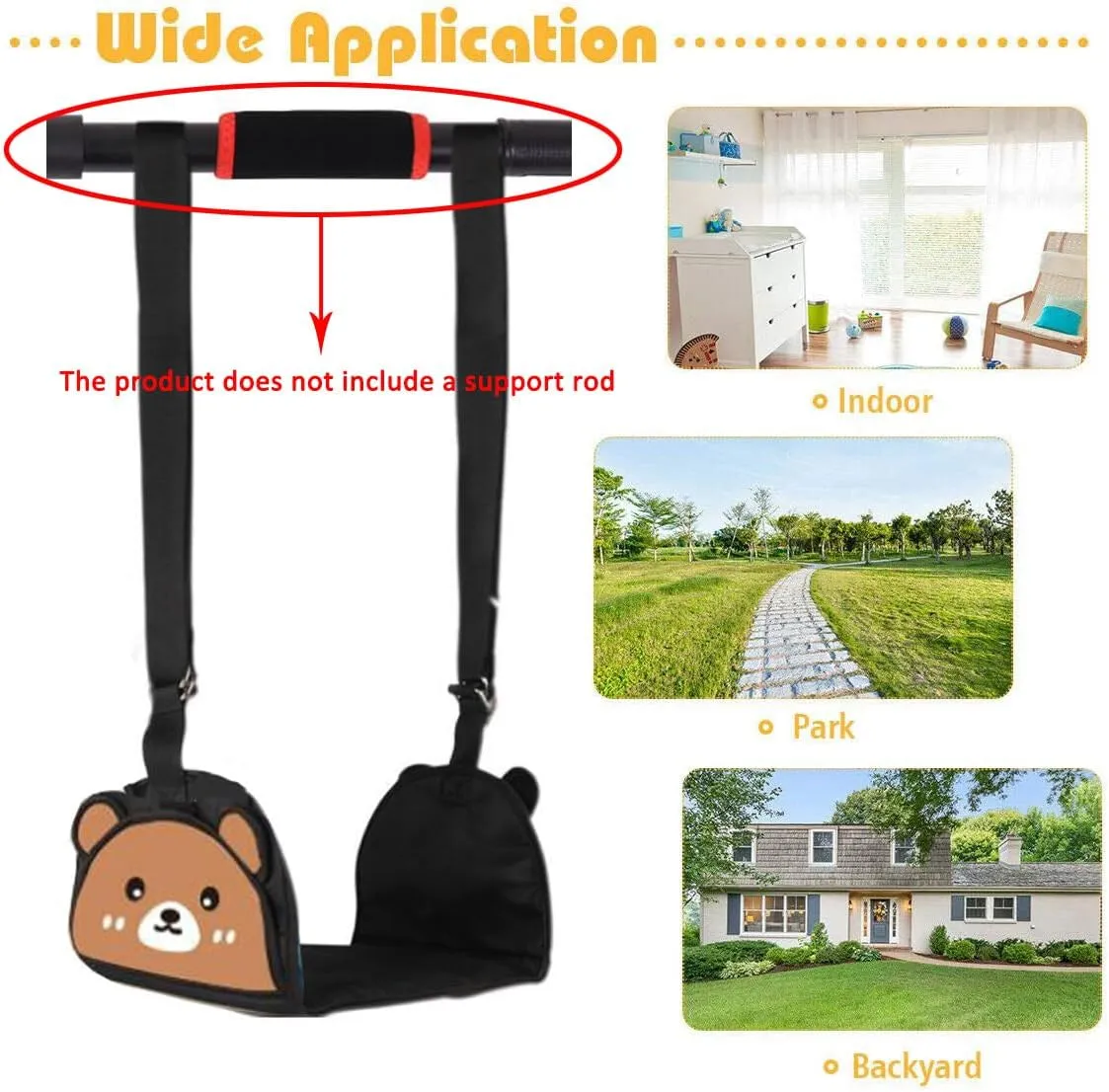 Children likewise melody juridical Swing Set$ Swinging Chair Rope Pullup Rings$ Indoor Doorway Gym Set for Kids$ 110 lbs Capacity (Bear) Swing Seat and Hanging Rings$ Canvas Hanging Swing Seat with Adjustable Ropes$ Secure 