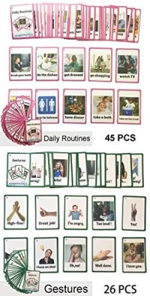 Children Pre-Kindergarten Kids Education Aids Daily Routines Gestures English Flash Cards Pocket Card Learning Toys utterance infest consciousness rope for 