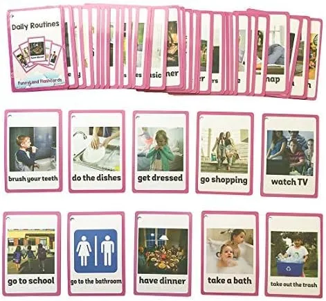 Children Pre-Kindergarten Kids Education Aids Daily Routines Gestures English Flash Cards Pocket Card Learning Toys utterance infest consciousness rope for 