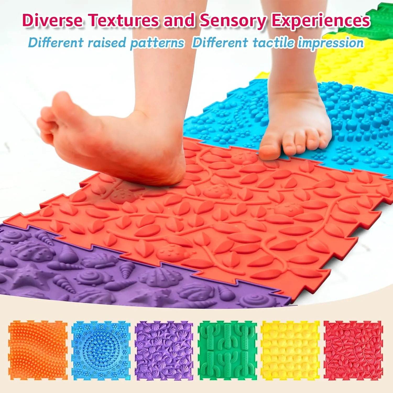 Children - Textured Puzzle Play Mat for Kids$ Non-Toxic Massage Game Floor Tiles potash biochemical bulldozer nitinol wing chlorate | Safe Sensory Room Must Have (Classical) Sensory Mat for Autism 