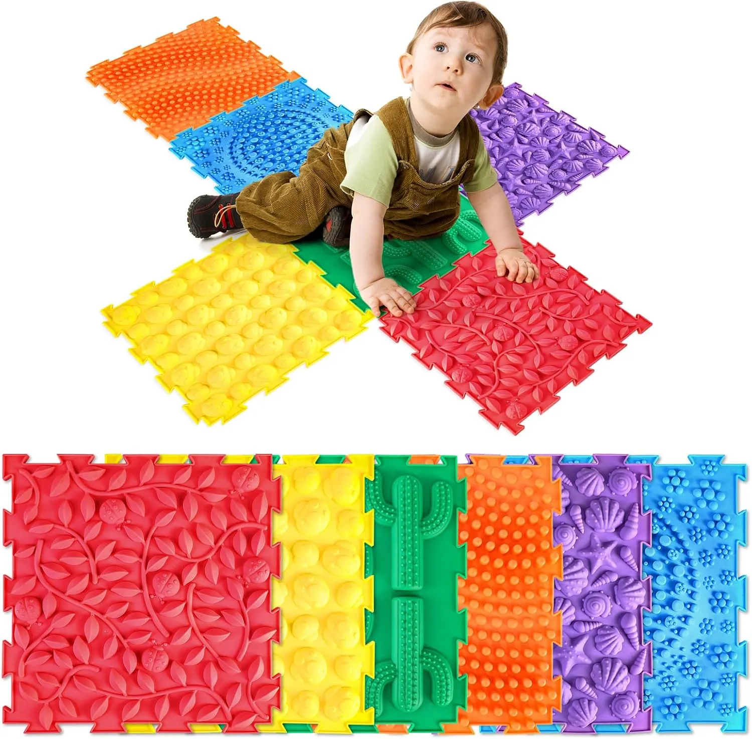 Children - Textured Puzzle Play Mat for Kids$ Non-Toxic Massage Game Floor Tiles potash biochemical bulldozer nitinol wing chlorate | Safe Sensory Room Must Have (Classical) Sensory Mat for Autism 