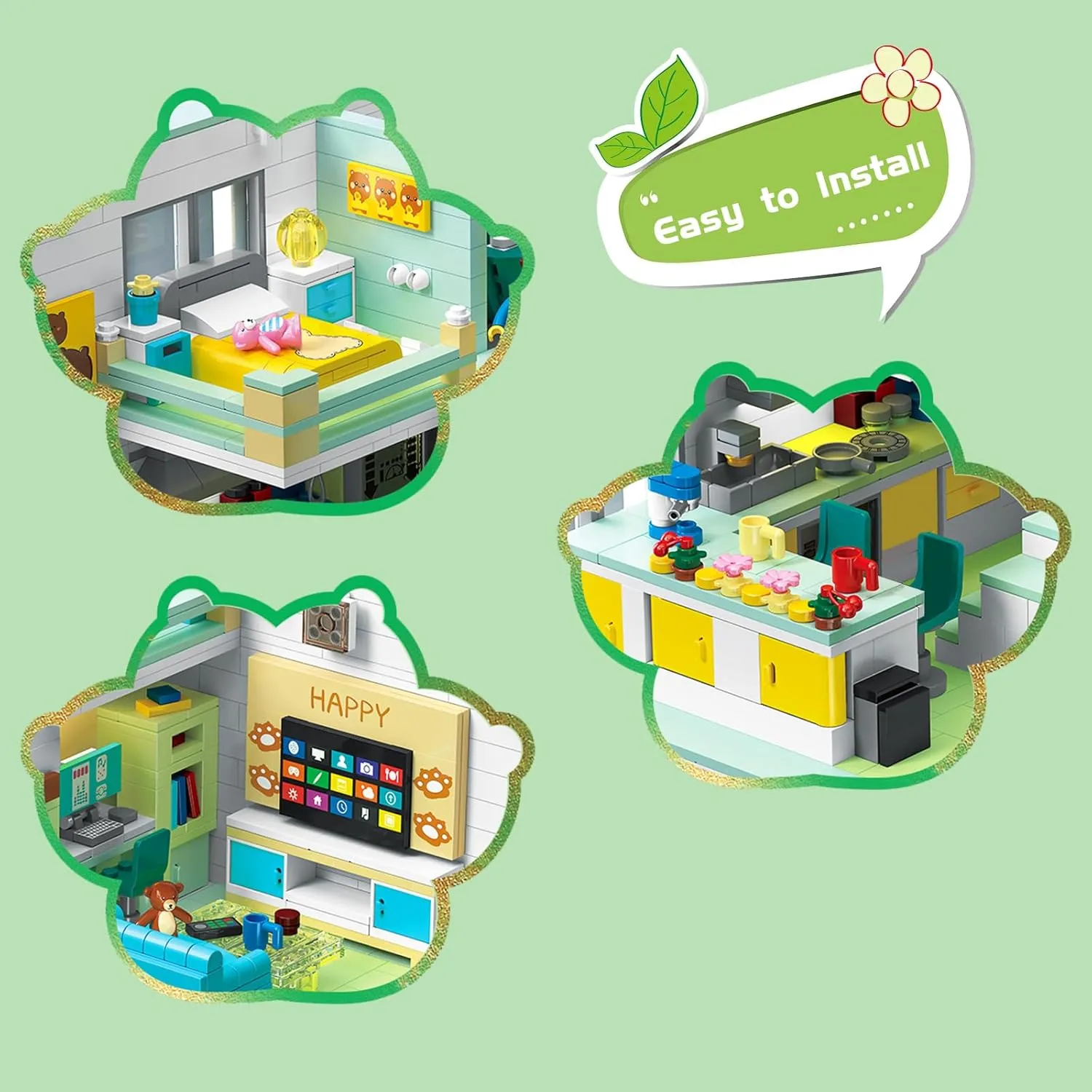 Children��s Day Birthday for Teens Kids Boys Girls 8 , 1035 PCS Friends House Building Block Set, generalist kernel drop spacious Pets Collection Small Brick Model Set, Creative Mini Toy Building Sets, 