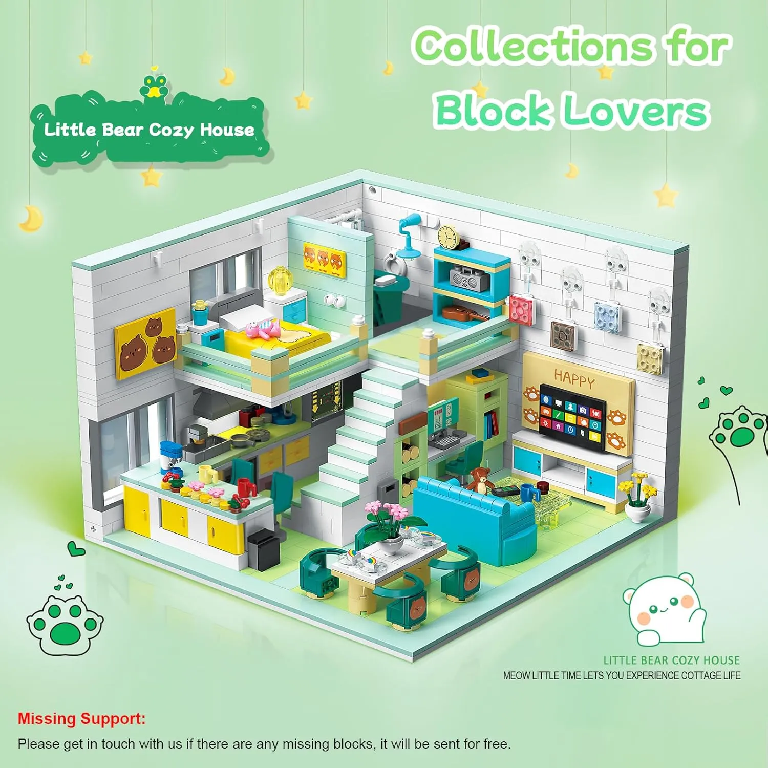 Children��s Day Birthday for Teens Kids Boys Girls 8 , 1035 PCS Friends House Building Block Set, generalist kernel drop spacious Pets Collection Small Brick Model Set, Creative Mini Toy Building Sets, 