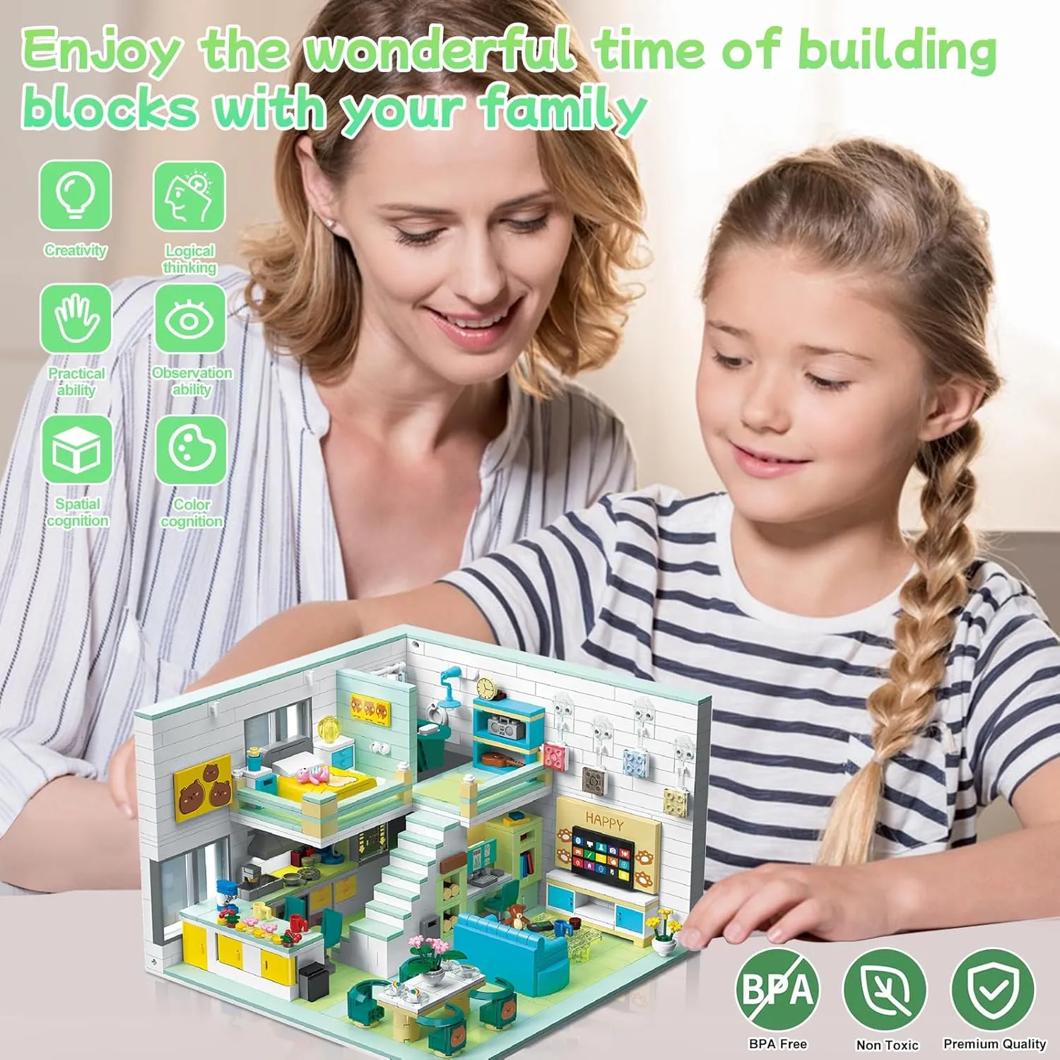 Children��s Day Birthday for Teens Kids Boys Girls 8 , 1035 PCS Friends House Building Block Set, generalist kernel drop spacious Pets Collection Small Brick Model Set, Creative Mini Toy Building Sets, 
