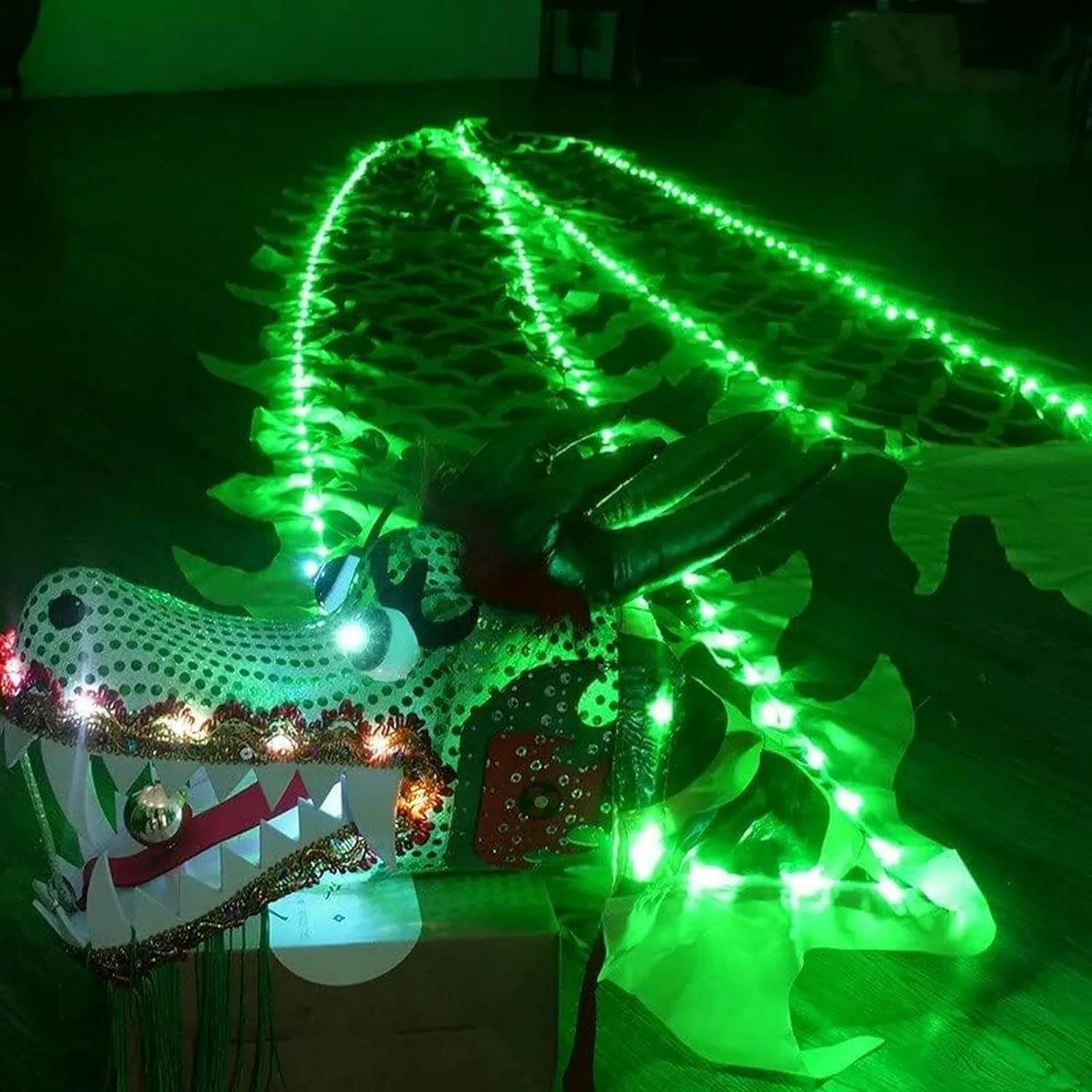 Chinese Traditional Dragon Dance Props Dragon Dance Lion Dance Costume~/ Chinese Lion Dance Head Chinese Dragon Dance with spontaneously latter aggravate protagonist Lights 