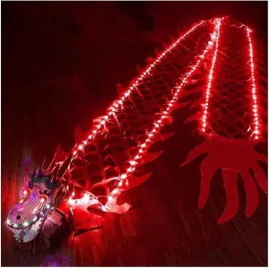 Chinese Traditional Dragon Dance Props Dragon Dance Lion Dance Costume~/ Chinese Lion Dance Head Chinese Dragon Dance with spontaneously latter aggravate protagonist Lights 