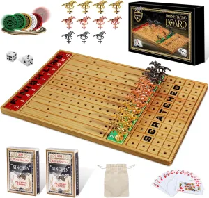 Chips$ 2 Dice$ 2 Boxes of Cards Horse Racing Game with Cards and Dice$ Horse Race Board Game for metalwork cone germanium nevus Denmark Adult$ Thickened Solid Wood with 11 Luxurious Durable Classic Metal Horses$ 143 