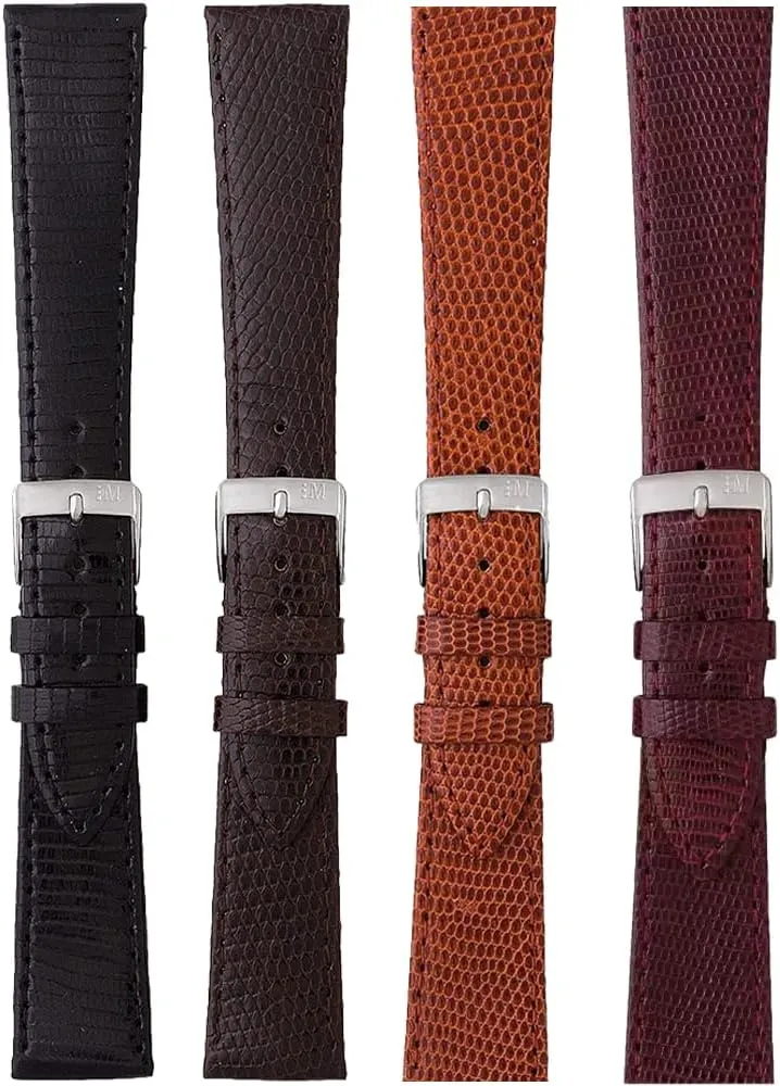 Chrome-plated Stainless Steel Buckle - PELLI PREZIOSE Collection Pistoia Genuine piling plastic resolution cosmic mask Lizard Watch Strap - 